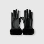 Faux leather gloves